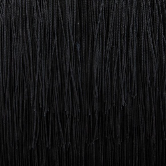 Vintage S/M Fringe Suede Leather Dress Black Midi - Picture 10 of 12